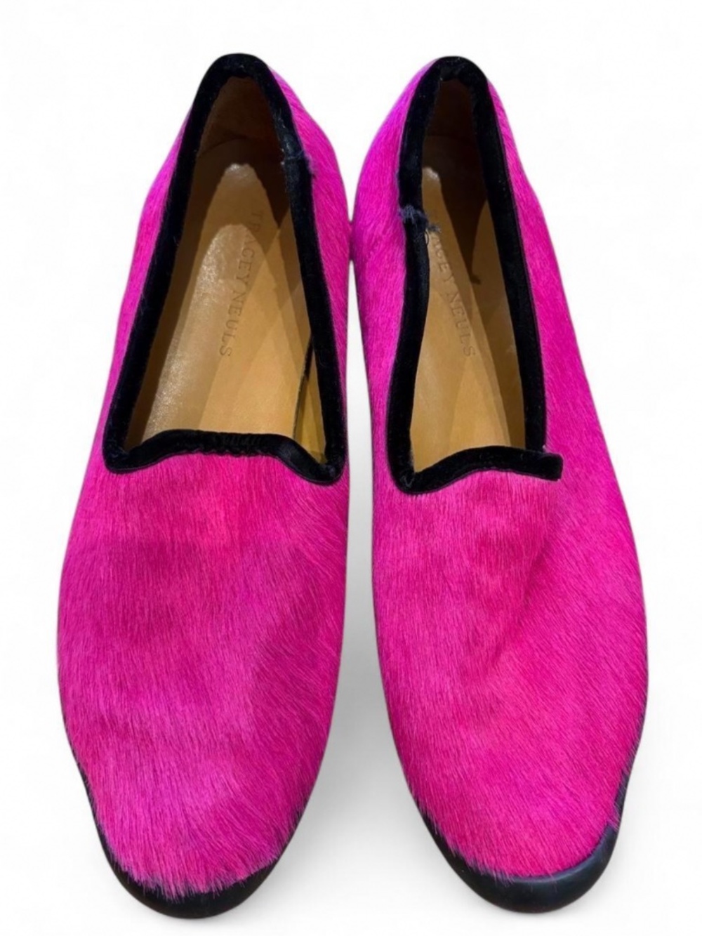TRACEY NEULS PINK CALF HAIR LOAFER